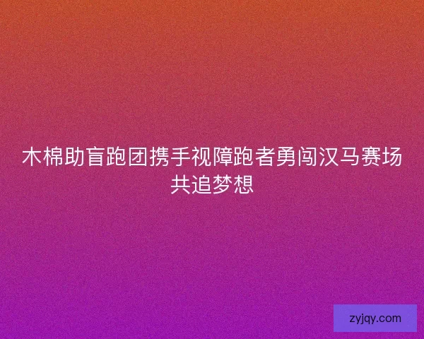 木棉助盲跑团携手视障跑者勇闯汉马赛场共追梦想 木棉助盲跑团携手视障跑者勇闯汉马赛场共追梦想